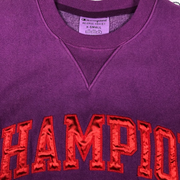 Champion Reverse Weave Purple Crop Sweater - Picture 3 of 7